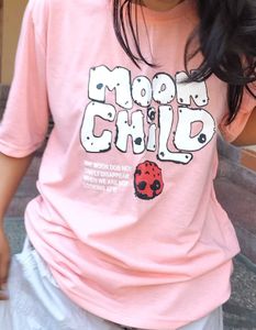 Moon Child Graphic Tee - Pink