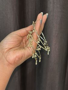 Gold Tone Beaded Bangle Set