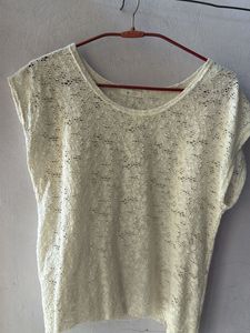 Sheer Lace Cap Sleeve Top