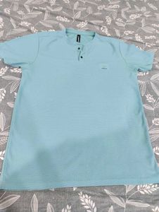 Men's Light Blue Henley T-Shirt