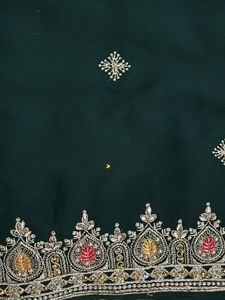 Elegant Green Embroidered Saree