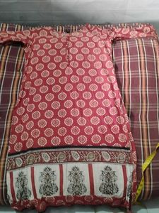 Red Floral Print Kurta