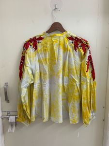 Vibrant Yellow Embroidered Blouse(Brand new )