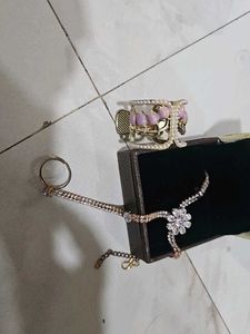 Elegant Adjustable Ring &amp; Charm Set