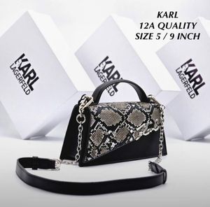 Karl Lagerfeld Snake Print Chain Bag
