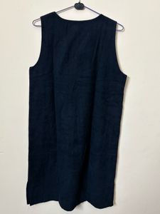 Navy Blue Sleeveless Winter Dress