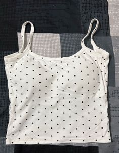 White Polka Dot Cami Top