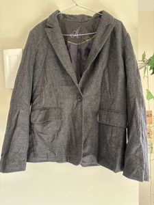 Classic Gray Wool Blend Blazer