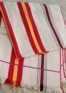 Striped pure woolen weaved shawl