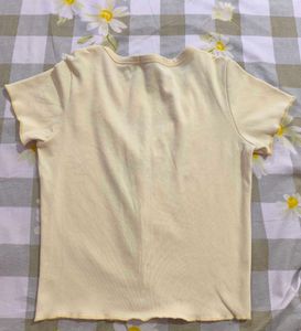ZARA Pastel Yellow Cropped Top