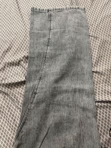 Gray Cropped Denim Jeans