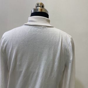 White Turtle Neck Top