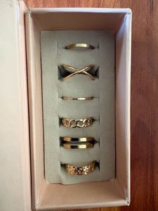Gold Stackable Ring Set of 6