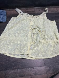 Cute Yellow Embroidered Top