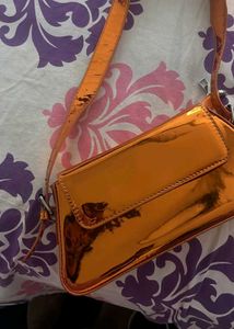 Shiny Orange Shoulder Bag