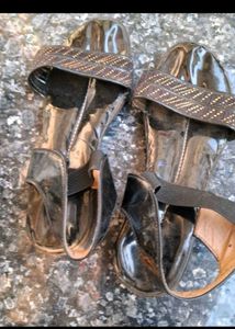 Stylish Black Patent Sandals