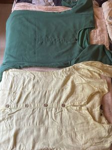 Green and Yellow Kurta Set