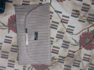 Woven Clutch with Chain Strap