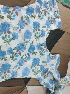 Blue Floral Kurta Set