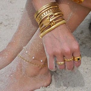 Delicate Layered Anklet with Pearls