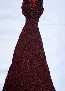 Sparkling Embellished Maroon Dress