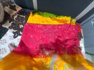 Vibrant Ombre Saree with Embroidery
