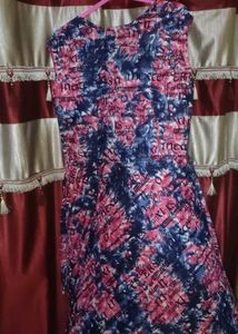 V-Neck Floral Print Dress with Belt