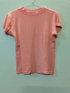 Ribbed Pink T-Shirt