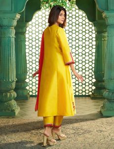 Vibrant Yellow Kurta Set with Dupatta
