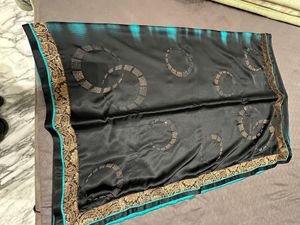 last price Elegant Blue &amp; Black Saree