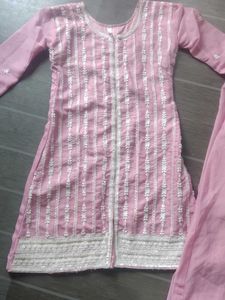 Pink Embroidered Kurta Set