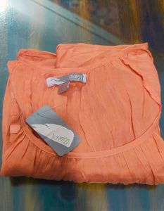 Flowy Orange Bell Sleeve Top