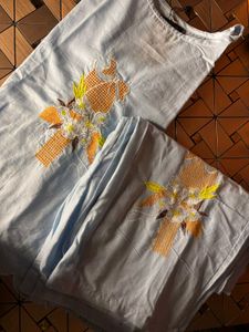 Light Blue Embroidered co-ord Set