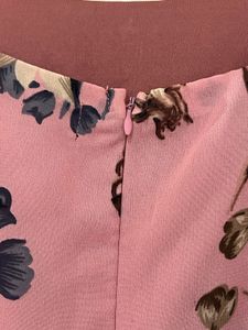 SASSAFARAS New Pink Printed Floral  Dress
