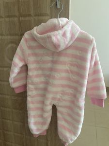 Cute Pink Striped Bunny Baby Onesie
