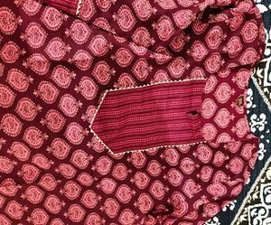 Red Printed Kurta Set