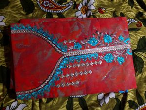 Embroidered Red Kurta Set