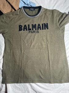 Balmain Paris Olive Green Tee
