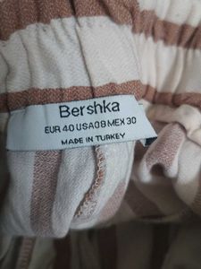 Striped High-Waisted Paperbag Pants