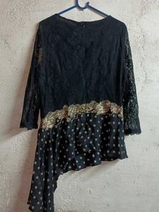Stylish Lace Top Polka Dot Multicolour
