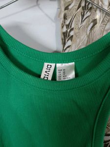 Vibrant Green Ribbed Racerback Tank Top