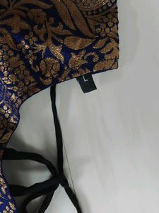 Women's Black &amp; Golden Ethnic flared dress with L