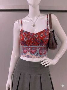 Boho Floral Print Crop Top
