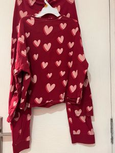 Heart Print Pajama Set