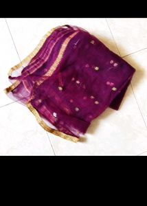 Elegant Purple Embroidered Dupatta