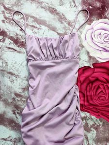 🌷 LAVENDER 🌷Lilac Ruched Mini Dress