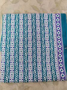 Teal Floral Print Dress Material