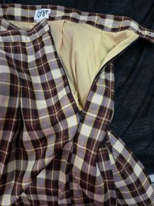 Brown Plaid Pleated Skirt