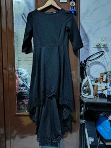 Elegant Black High-Low Dress