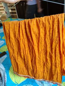 Orange Dupatta with Print